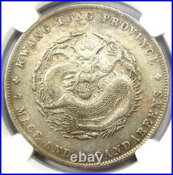 1890-1908 China Kwangtung Dragon Dollar Coin $1 LM-133 Certified NGC AU Detail