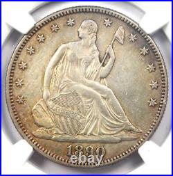 1890 Seated Liberty Half Dollar 50C Certified NGC AU Details Rare Date Coin