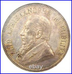 1892 South Africa Zar 5 Shillings Coin (Single Shaft, 5S) Certified NGC AU58