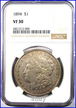 1894-P Morgan Silver Dollar $1 Coin 1894 Certified NGC VF30 Rare Key Date