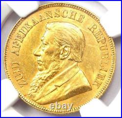 1898 South Africa Zar Gold Pond Coin. Certified NGC Uncirculated Detail (UNC MS)