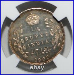 1903 C India Silver Proof 1/4 Rupee Early Restrike Certified NGC PF65 Edward VII