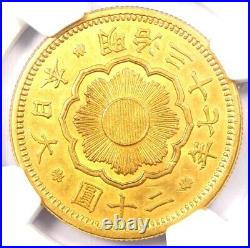 1904 Japan Gold 20 Yen Coin 20Y M37 Certified NGC Uncirculated Detail UNC MS