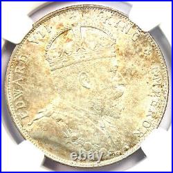 1908 Straits Settlements Edward VII Dollar $1 Certified NGC MS62 (BU UNC)