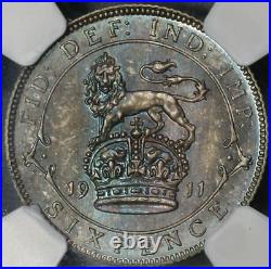 1911 King George V Proof Sixpence. Certified by NGC to PF 66