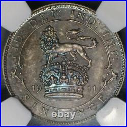 1911 King George V Proof Sixpence. Certified by NGC to PF 66