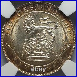 1913 King George V Sixpence. Certified by NGC to MS 63