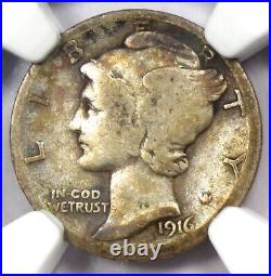 1916-D Mercury Dime 10C Coin Certified NGC G4 (Good) Rare Key Date