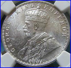 1919(B) British India Silver Rupee. NGC Certified MS61
