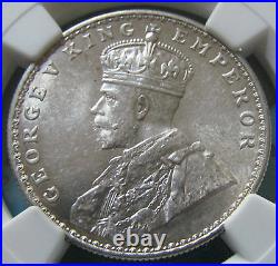 1919(B) British India Silver Rupee NGC Certified MS62