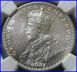 1919(B) British India Silver Rupee NGC Certified MS62