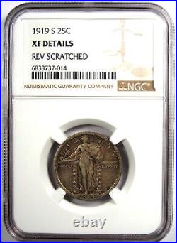 1919-S Standing Liberty Quarter 25C Coin Certified NGC XF Details Rare Date