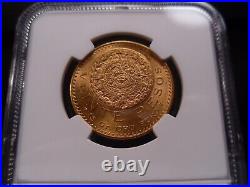 1920/10 MS64 Mexico Gold 20 Pesos NGC Certified Fantastic Coin