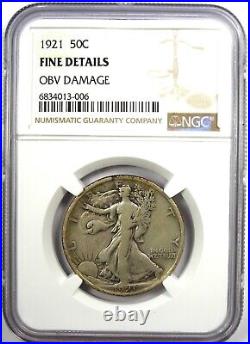 1921-P Walking Liberty Half Dollar 50C Coin (1921) Certified NGC Fine Details