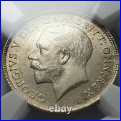 1923 King George V Sixpence. Certified by NGC to MS 65