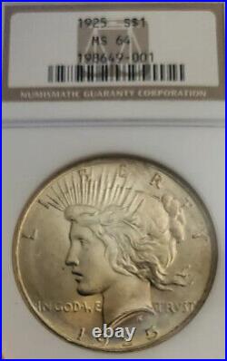1925 Peace Silver Dollar? Certified Ngc? Ms 64