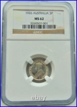 1926 GEORGE V, THREEPENCE, NGC Certified and graded MS 62