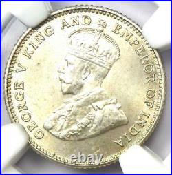 1926 Straits Settlements George V 10C Coin Certified NGC MS63 (BU UNC)