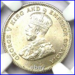 1926 Straits Settlements George V 10C Coin Certified NGC MS63 (BU UNC)