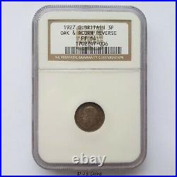 1927 King George V Proof Threepence. Certified by NGC to PF 64