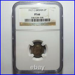 1927 King George V Proof Threepence. Certified by NGC to PF 66