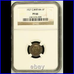 1927 King George V Proof Threepence. Certified by NGC to PF 66