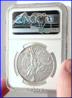 1934 PANAMA Large Silver CONQUISTADOR BALBOA Coin NGC Certified AU DETAIL i71333