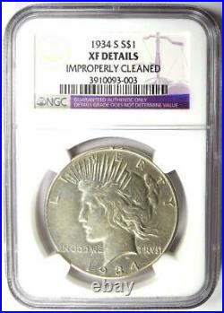1934-S Peace Silver Dollar $1 Coin Certified NGC XF Details Rare Date