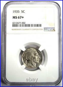 1935 Buffalo Nickel 5C Coin Certified NGC MS67+ Plus Grade $3,000 Value