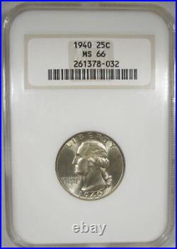 1940 NGC MS66 Washington Quarter Certified Coin AK33