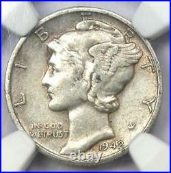 1942/1-D Mercury Dime 10C Certified NGC AU50 Rare Overdate Variety Coin
