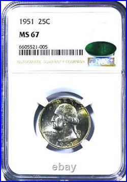 1951 Washington Quarter NGC MS-67 CAC Mint State 67 CAC