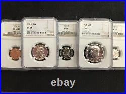 1964, 5 Piece Kennedy Proof Set, Certified Proof 68 By NGC WOWZER