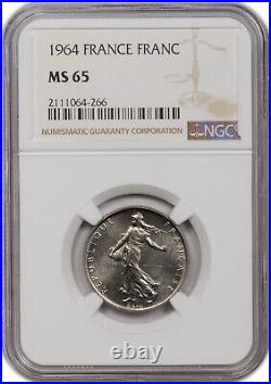 1964 France Franc Ms 65 Ngc Certified Coin Only 6 Graded Higher