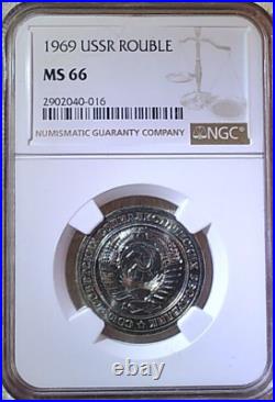 1969 RUSSIA 1 ROUBLE Certified MS66 by NGC-TOP POP
