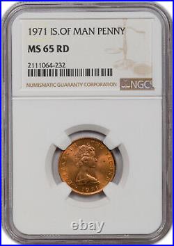 1971 Isle Of Man 1 New Penny Ms 65 Rd Ngc Certified Coin Only 5 Graded Higher