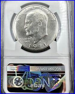 1971-S Eisenhower Dollar Silver NGC Certified Mint Error Reverse Struck Through