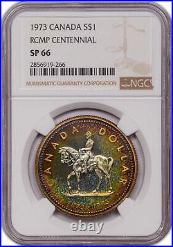 1973 Canada Silver Dollar 1 Rcmp Centennial Sp66 Ngc Toned Certified Coin