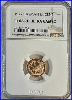 1977 Cayman Is. Cent Pf68 Rd Ultra Cameo Ngc Certified Coin Only 1 Graded Higher