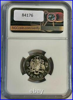 1978-fm Barbados 25c Pf 65 Ultra Cameo Ngc Certified Coin Only 1 Graded Higher