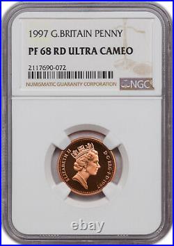 1997 Great Britain Penny Pf 68 Rd Ultra Cameo Ngc Certified Coin 4 Graded Higher