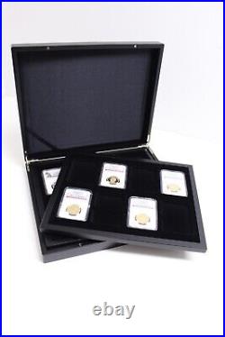 3 Tray BLACK Display Box to Hold 24 PCGS NGC Slabs & Other Certified Coin Slabs