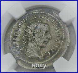 A90 Roman Empire Phillip I Ar Double Denarius 244-249ad Ngc Certified