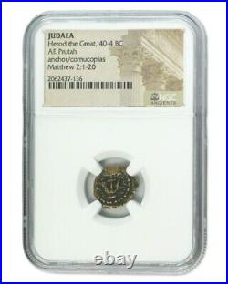 AGRIPPA & HEROD Ancient Judaea Bronze Prutah NGC Certified Slabs (High Grade)