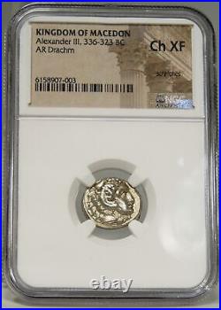 ALEXANDER the Great Rare Lifetime Coin. NGC Certified Choice XF. Herakles / Zeus