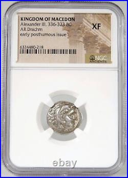 ALEXANDER the Great of Macedon. NGC Certified XF Herakles/Zeus Greek Silver Coin