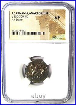 Acarnania Anactorium AR Stater 300 BC Pegasus Athena Coin Certified NGC VF