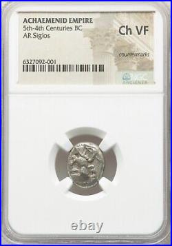 Achaemenid Empire Siglos certified 2500 year old Ancient Silver Coin NGC CH VF