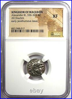 Alexander the Great AR Drachm Greek Macedon Coin 336 BC Certified NGC XF (EF)