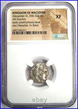 Alexander the Great AR Drachm Greek Macedon Coin 336 BC Certified NGC XF (EF)